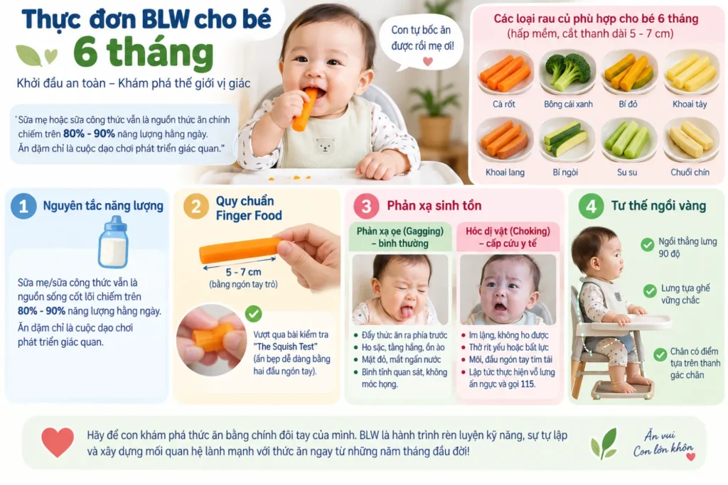 Thực Đơn BLW Cho Bé 6 Tháng