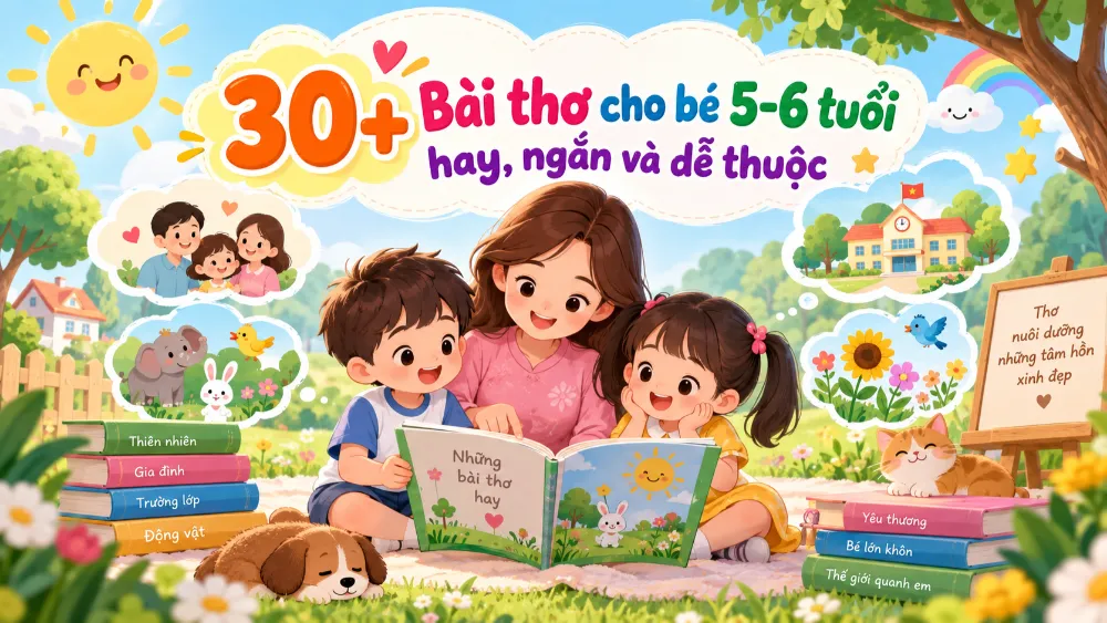 30+ Bài thơ cho bé 5-6
