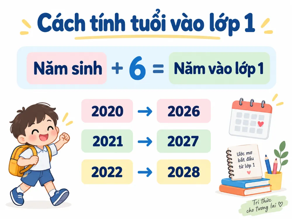 Cách tính tuổi vào lớp 1 chỉ trong 5 giây
