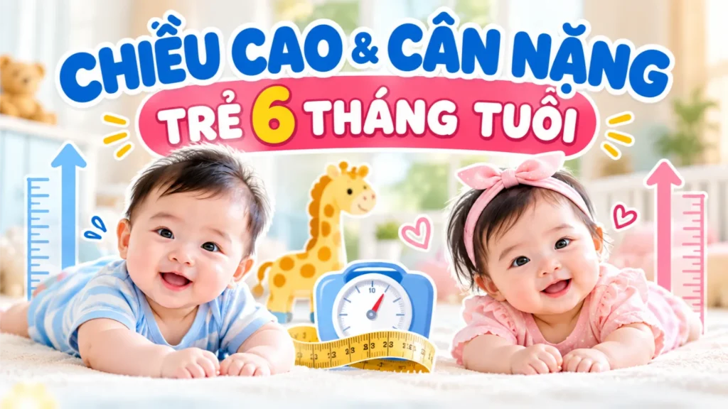 Chiều cao và cân nặng trẻ 6 tháng tuổi