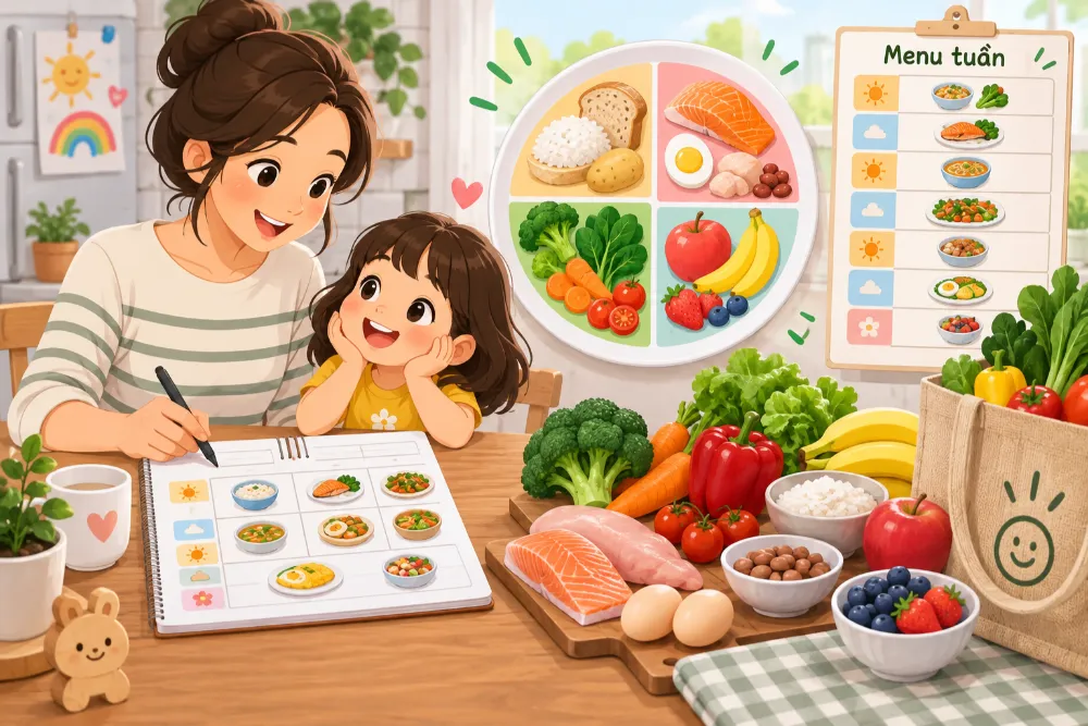 Cách xây một bữa ăn cho bé 6 tuổi tương đối cân bằng