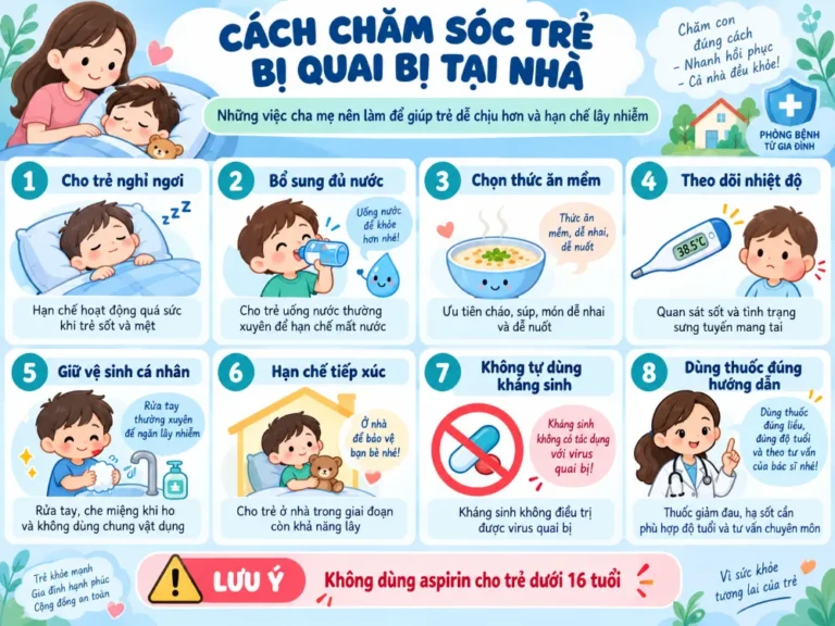Cách chăm sóc trẻ bị quai bị tại nhà