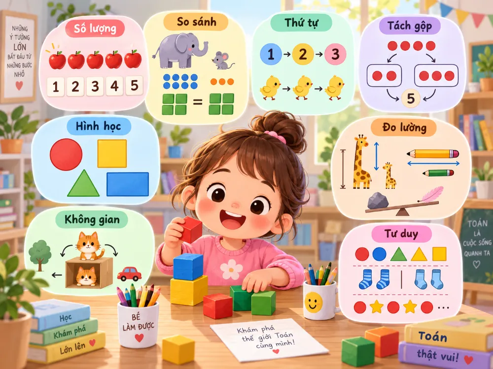 Trẻ 5 6 tuổi nên làm quen những kiến thức toán nào