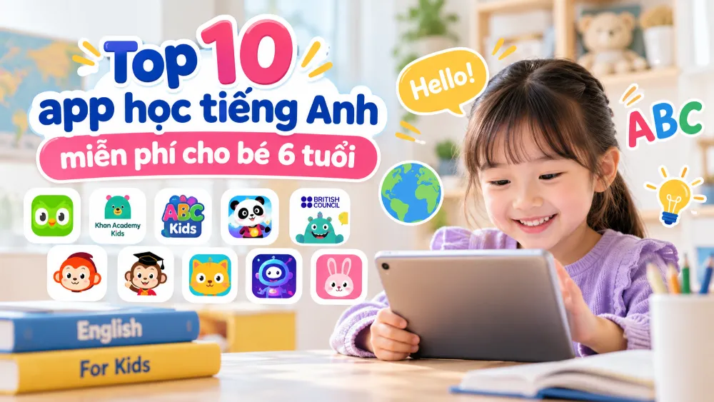Top 10 app học tiếng Anh miễn phí cho bé 6 tuổi