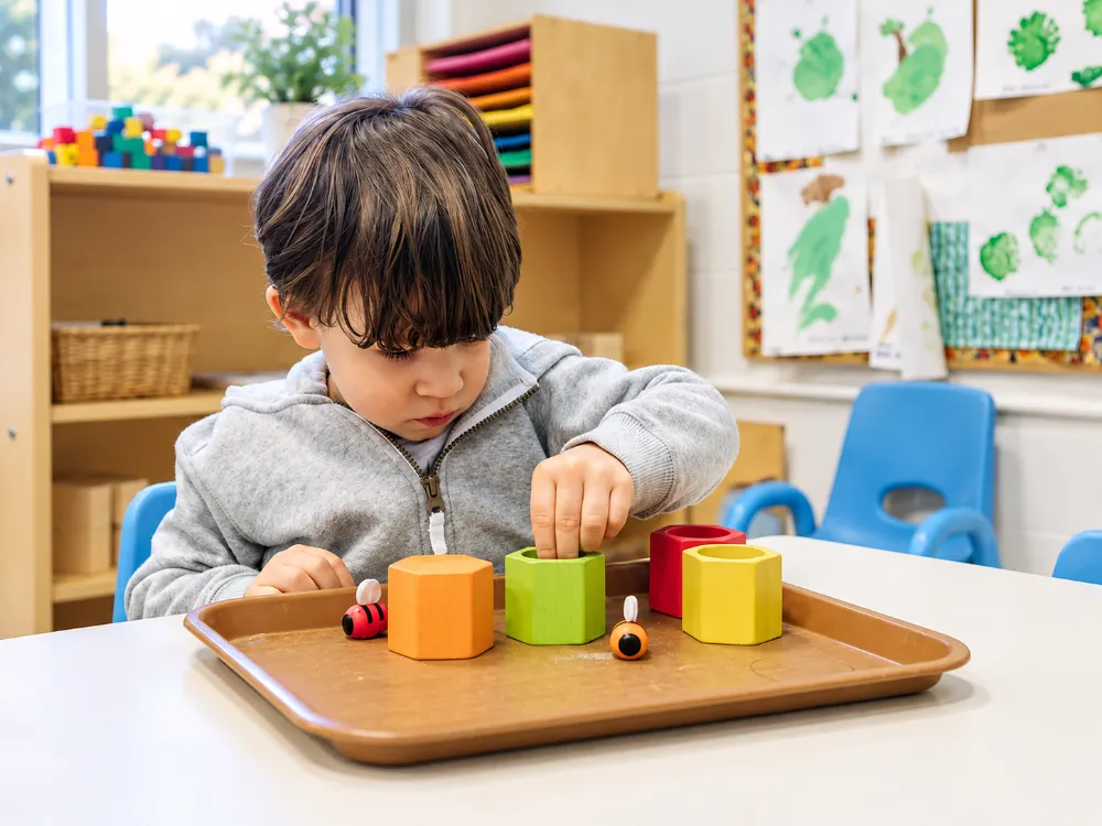 Phân loại đồ vật giúp trẻ thực hành quan sát và nhận biết đặc điểm của sự vật.