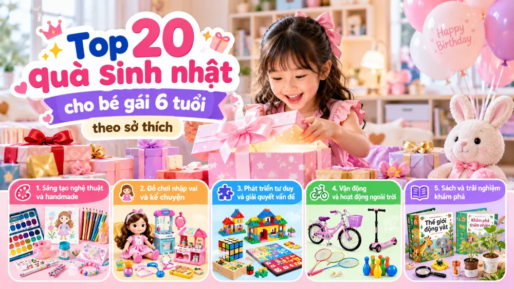 Top 20 quà sinh nhật cho bé gái 6 tuổi theo sở thích