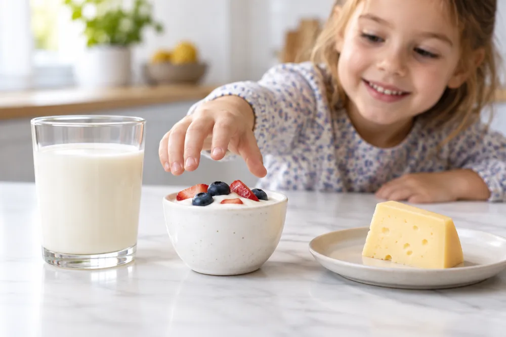 Lượng sữa dành cho trẻ 6 tuổi cần tính cả sữa và các chế phẩm từ sữa trong khẩu phần.
