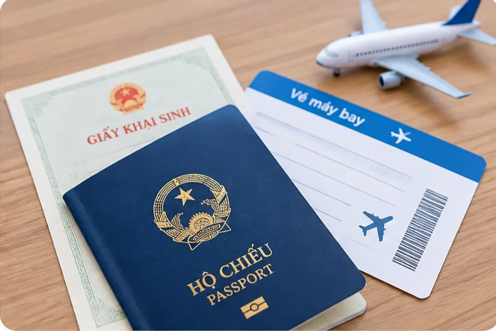 Giấy tờ cần chuẩn bị khi trẻ đi máy bay nội địa